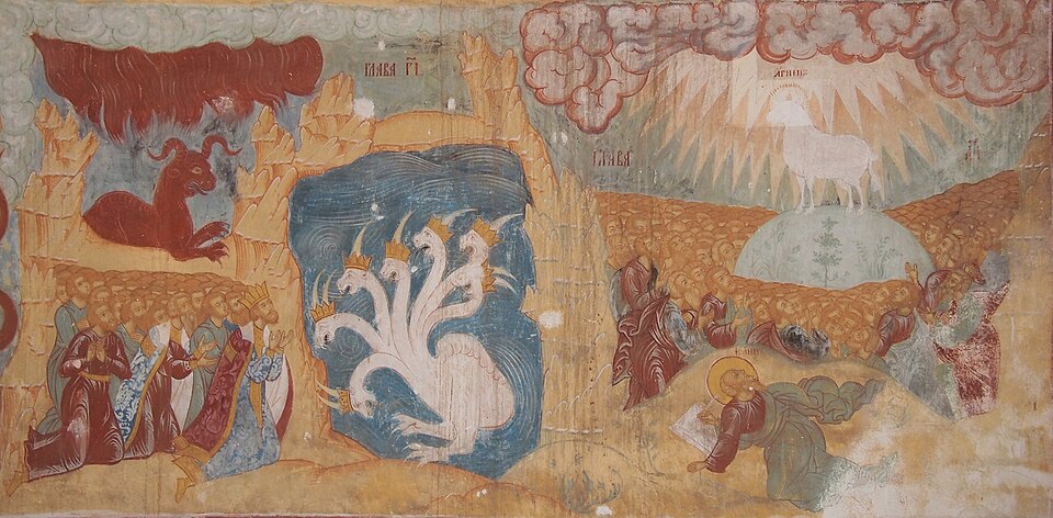 ダニエル書、黙示録という聖書の預言の内容の絵。